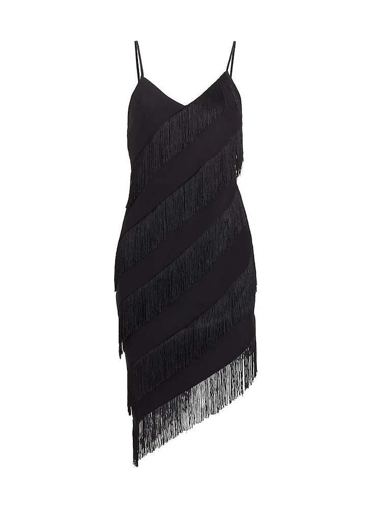 Belladonna Fringed Asymmetric Midi-Dress