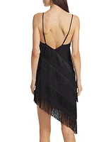 Belladonna Fringed Asymmetric Midi-Dress