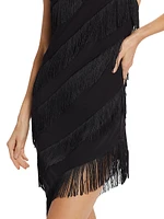 Belladonna Fringed Asymmetric Midi-Dress