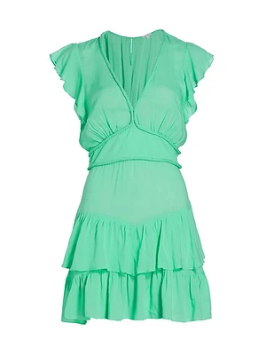 Genny V-Neck Ruffled Minidress