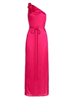 Isabelle Asymmetric Satin Dress