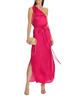 Isabelle Asymmetric Satin Dress