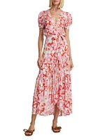 Baba Floral Wrap Midi Dress