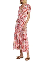 Baba Floral Wrap Midi Dress