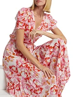 Baba Floral Wrap Midi Dress