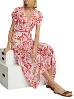 Baba Floral Wrap Midi Dress