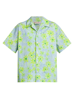 Floral Short Sleeve Cotton Shirt