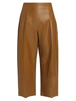 Leather High-Wasted Flared Pants