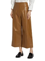 Leather High-Wasted Flared Pants