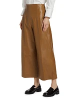 Leather High-Wasted Flared Pants