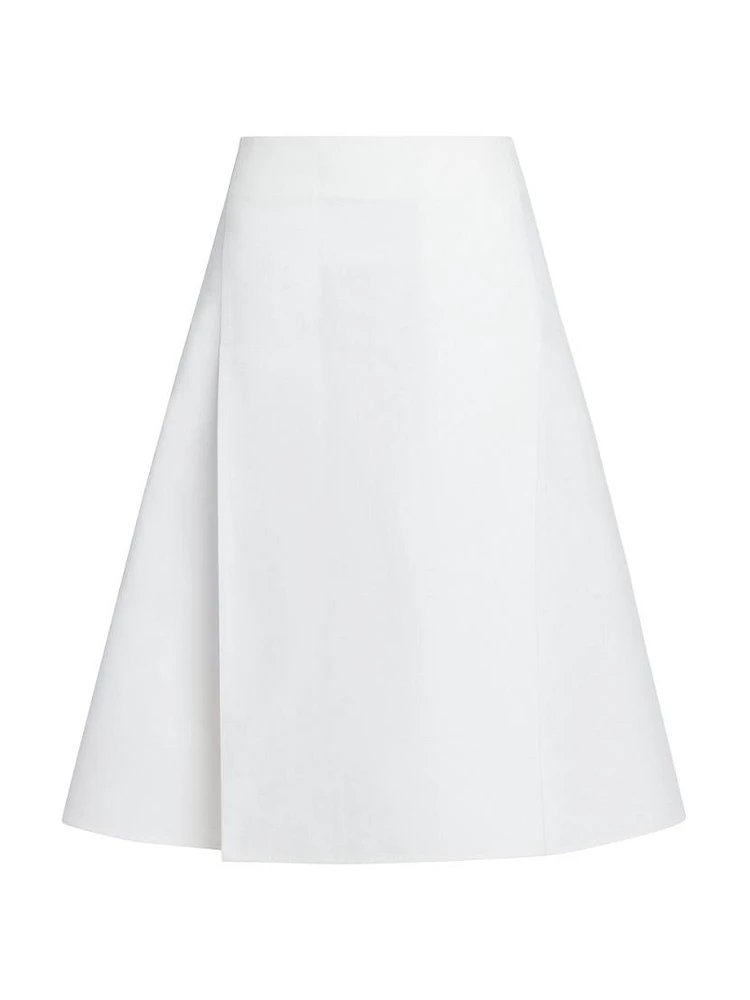 Flared Cotton Midi-Skirt