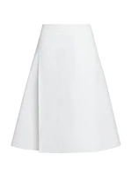 Flared Cotton Midi-Skirt