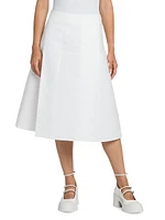 Flared Cotton Midi-Skirt