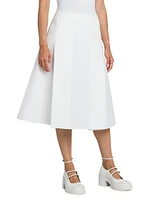 Flared Cotton Midi-Skirt