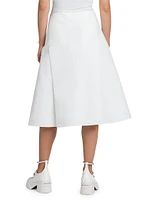 Flared Cotton Midi-Skirt