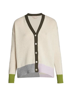 Boxy Patchwork Cashmere Cardigan