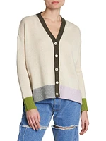 Boxy Patchwork Cashmere Cardigan