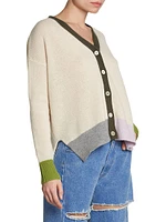 Boxy Patchwork Cashmere Cardigan