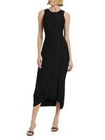 Asymmetric Jacquard Midi-Dress