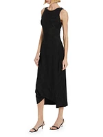 Asymmetric Jacquard Midi-Dress