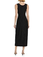 Asymmetric Jacquard Midi-Dress