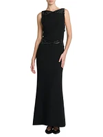 Sleeveless Silk Cut-Out Gown