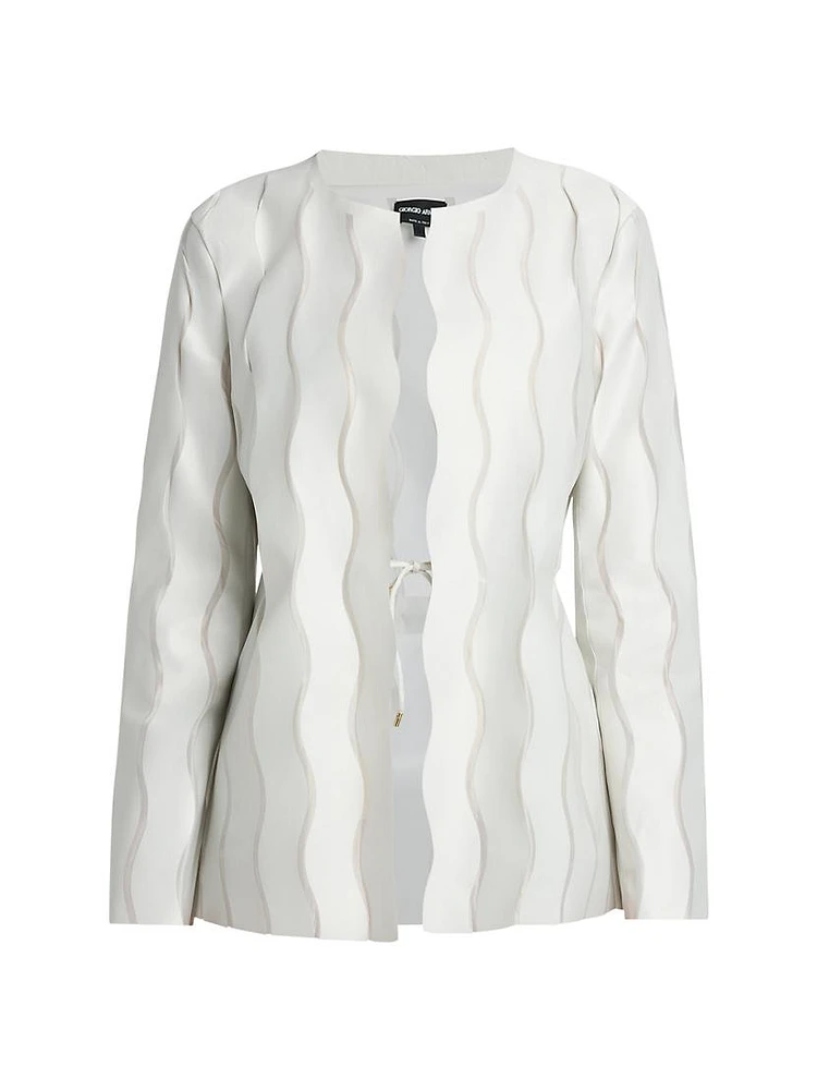 Swirled Open-Front Blouse