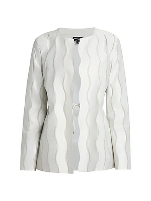 Swirled Open-Front Blouse