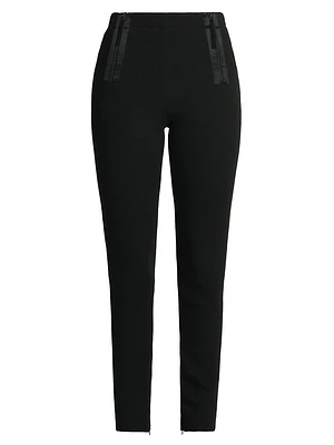 High-Rise Ankle-Crop Zip Pants