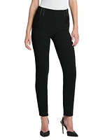 High-Rise Ankle-Crop Zip Pants