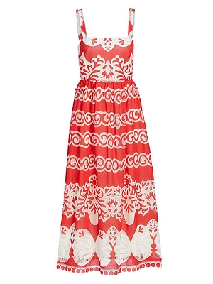 Ninet Lace-Embroidered Midi-Dress