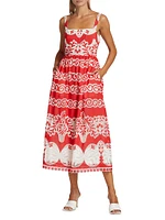 Ninet Lace-Embroidered Midi-Dress