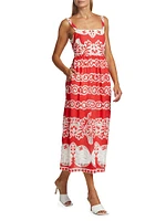 Ninet Lace-Embroidered Midi-Dress