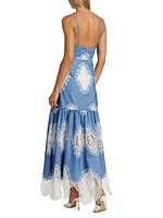 Cordiela Lace-Embroidered Cotton-Blend Maxi Dress