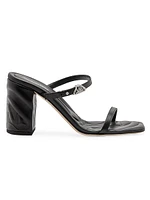 90MM Leather Block-Heel Sandals