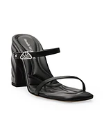 90MM Leather Block-Heel Sandals