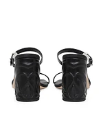 90MM Leather Block-Heel Sandals