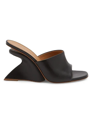 Jug Leather Wedge Mules