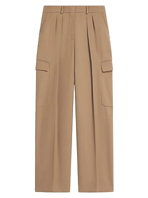 Oversized Cotton-Blend Cargo Trousers