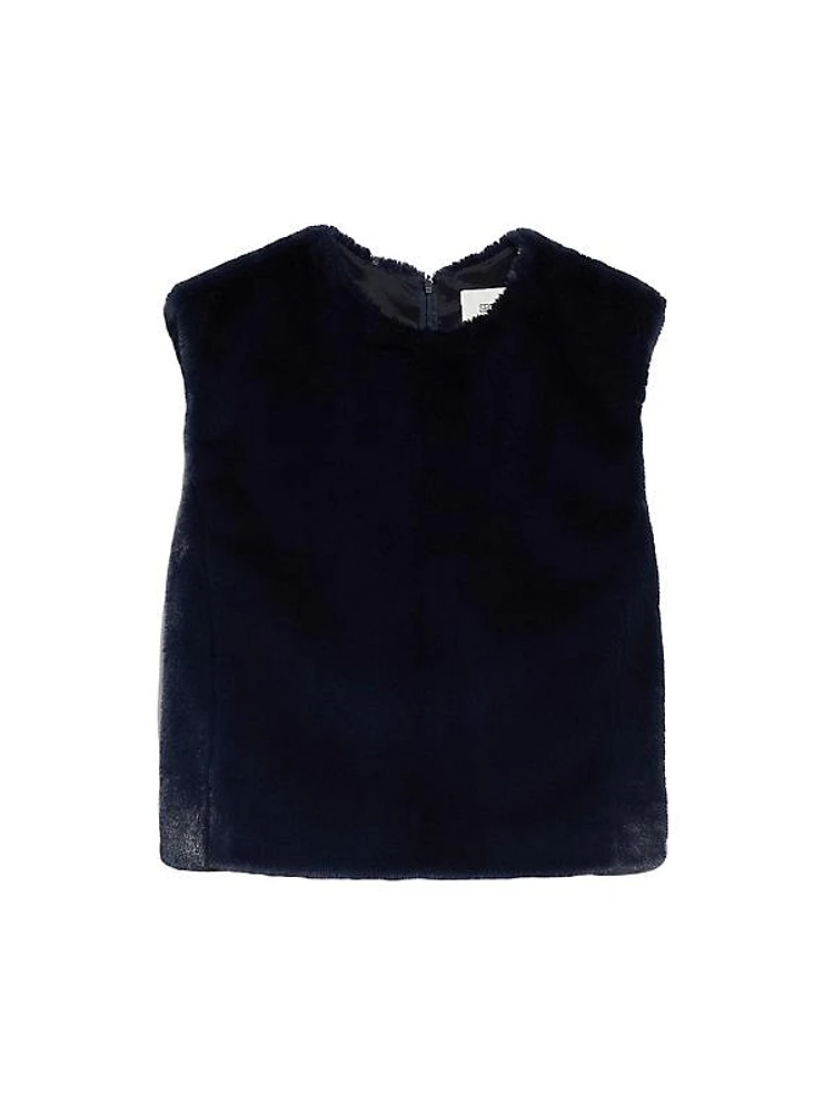 Sleeveless Faux Fur Top