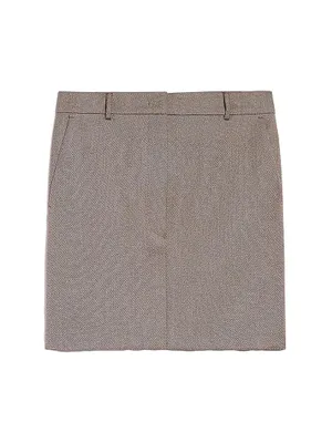 Wool A-Line Miniskirt