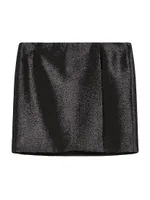 Metallic Wool-Blend Miniskirt