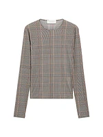 Jersey Plaid Long-Sleeve Top