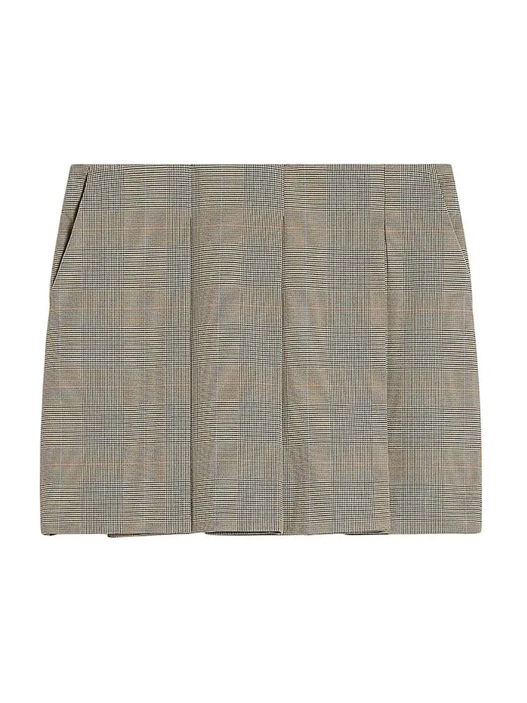 Pleated Plaid Miniskirt
