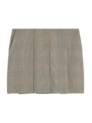 Pleated Plaid Miniskirt