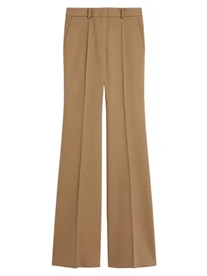 Pleated Cotton-Blend Trousers