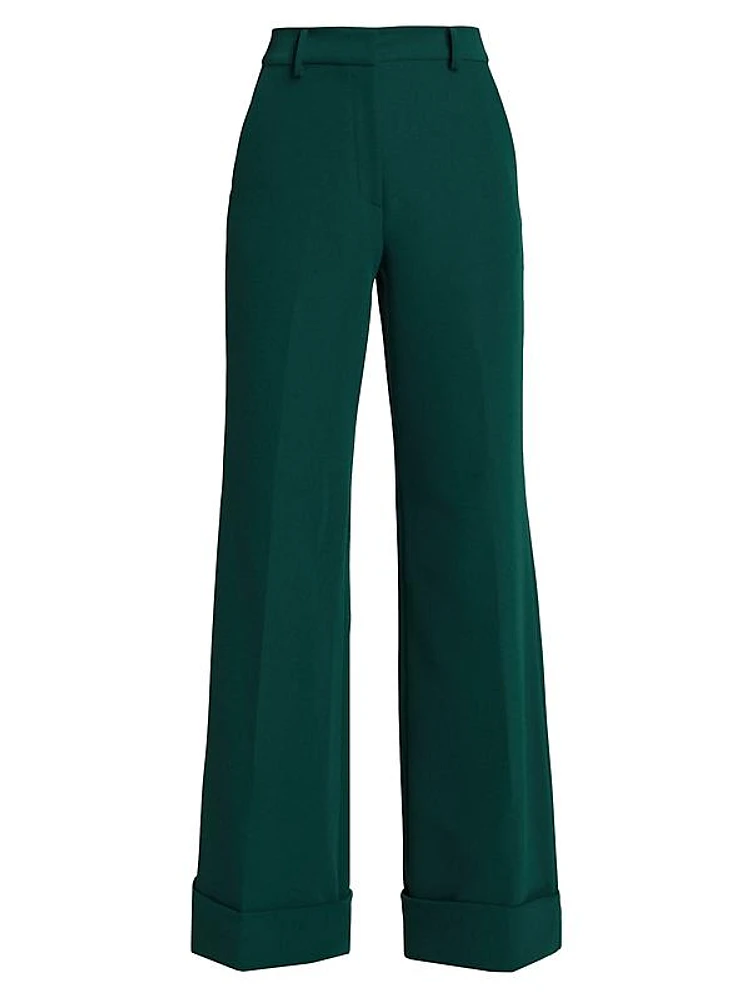 Mavis Crepe Wide-Leg Pants