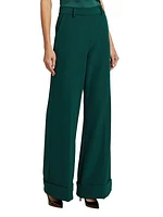 Mavis Crepe Wide-Leg Pants