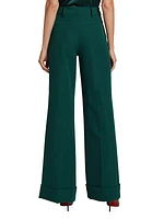 Mavis Crepe Wide-Leg Pants