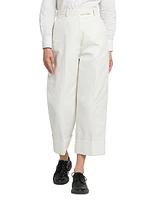 Canvas Cotton High-Rise Straight Trousers